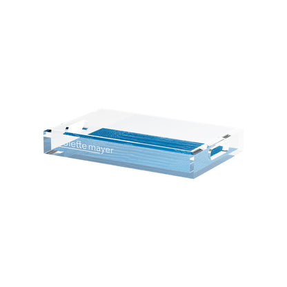 Crocodile Kyoto Blue 12.5X7.75 Acrylic Tray - nicolettemayer.com
