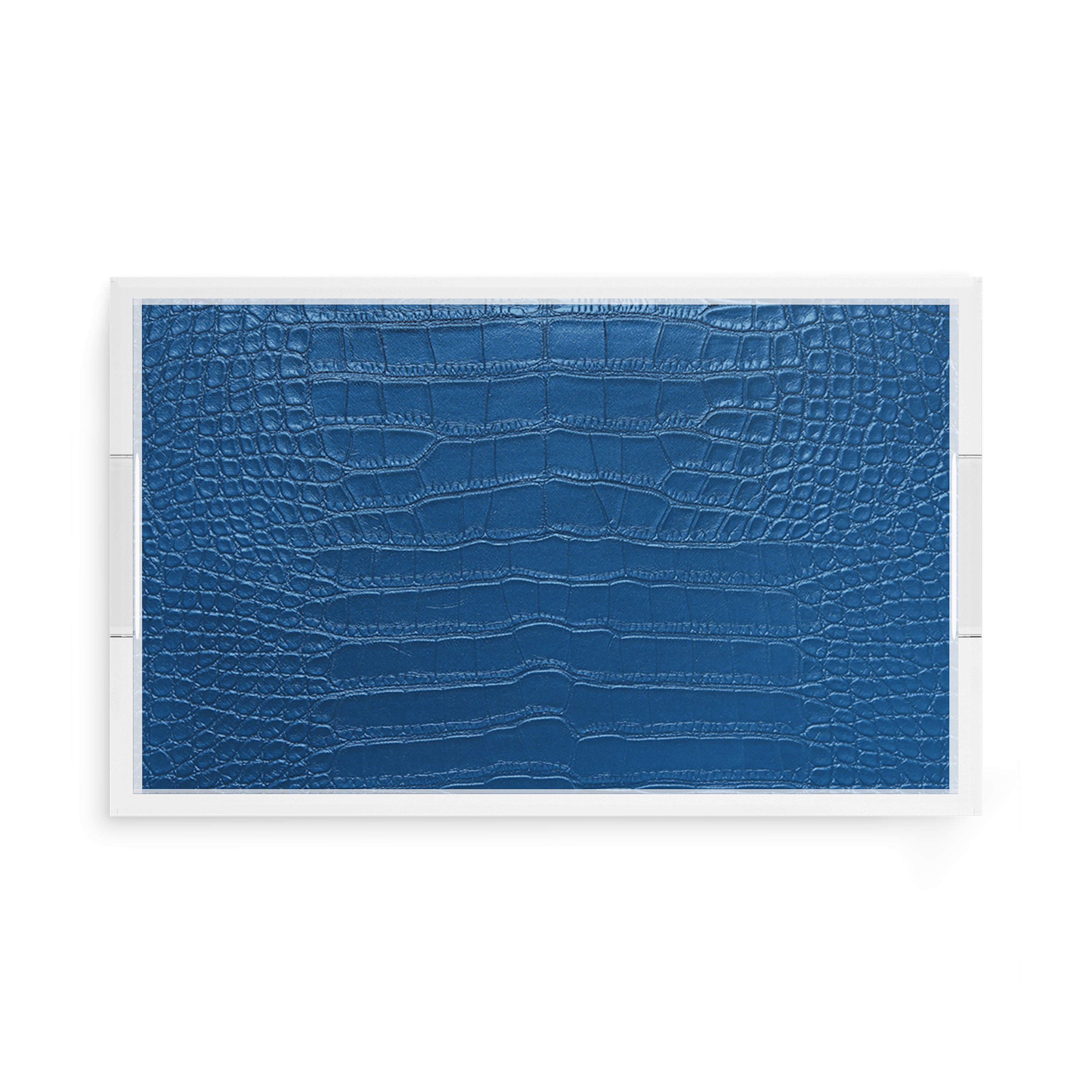 Crocodile Kyoto Blue 17X10.5 Acrylic Tray - nicolettemayer.com
