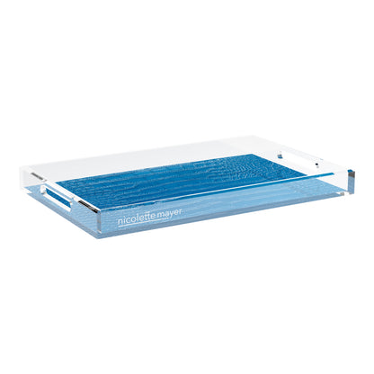 Crocodile Kyoto Blue 22.5X14.5 Acrylic Tray - nicolettemayer.com

