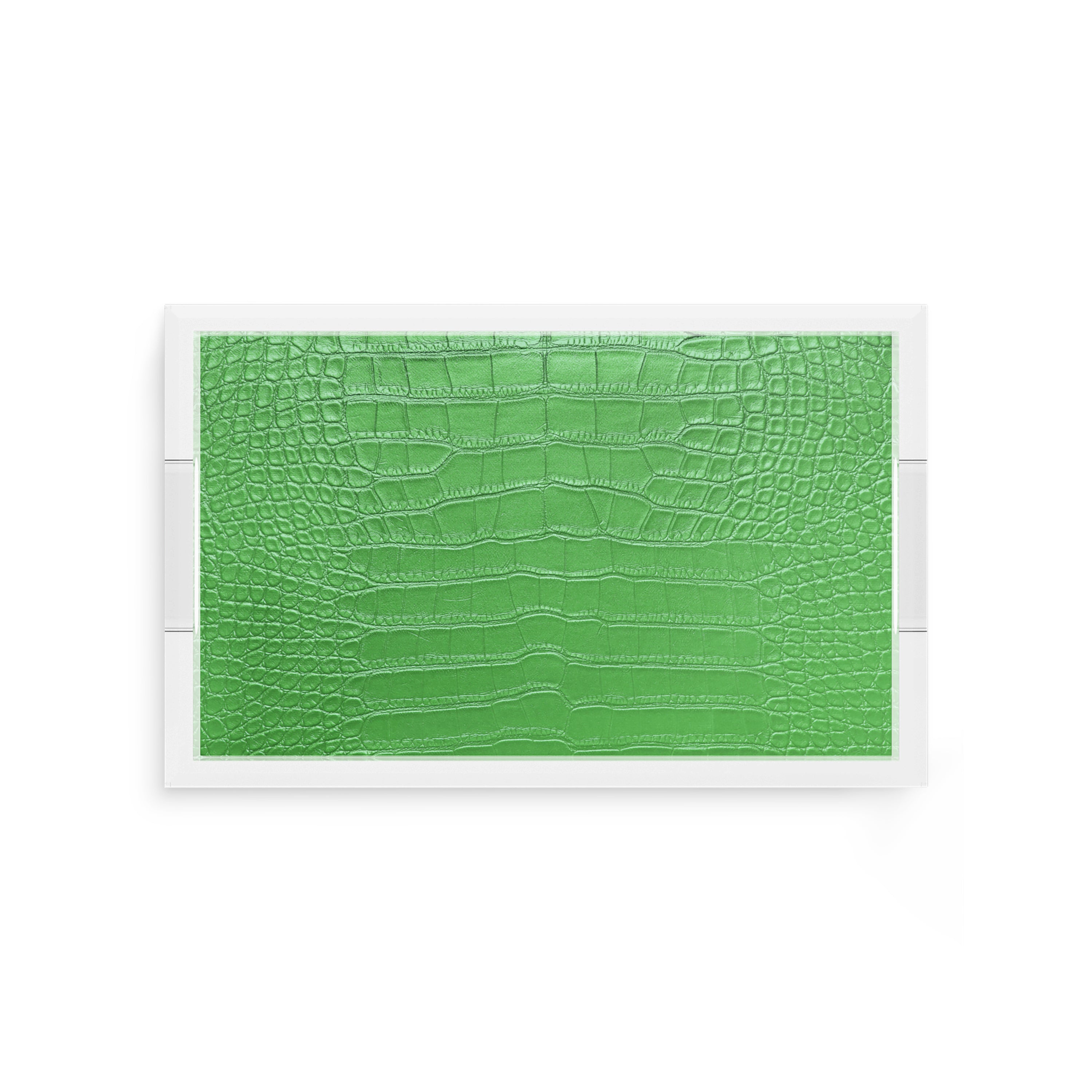 Crocodile Weatherly Green 12.5X7.75 Acrylic Tray - nicolettemayer.com
