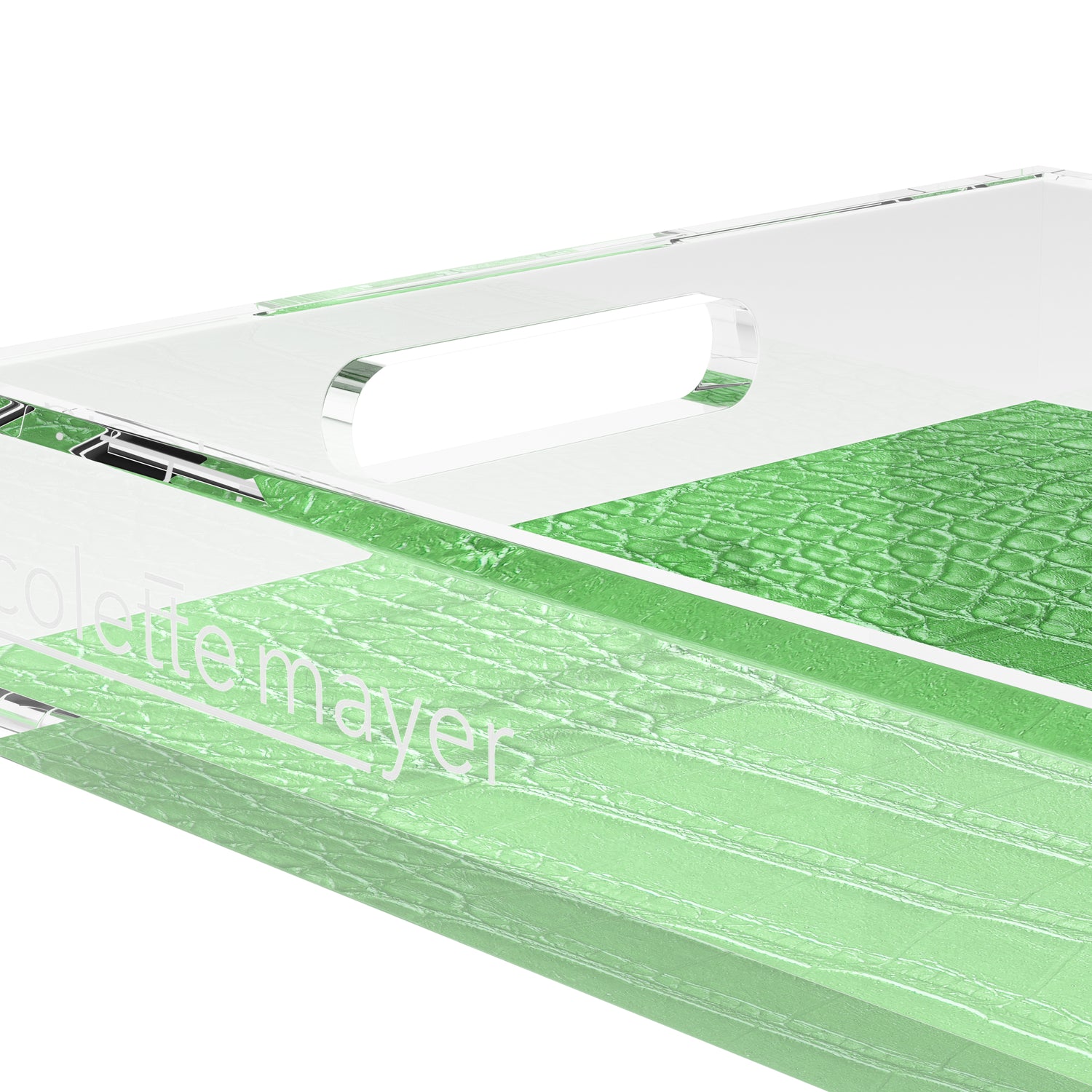 Crocodile Weatherly Green 12.5X7.75 Acrylic Tray - nicolettemayer.com
