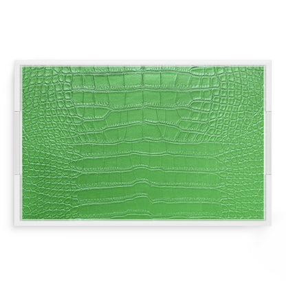 Crocodile Weatherly Green 22.5X14.5 Acrylic Tray - nicolettemayer.com
