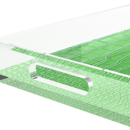 Crocodile Weatherly Green 22.5X14.5 Acrylic Tray - nicolettemayer.com
