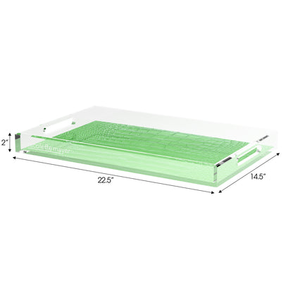 Crocodile Weatherly Green 22.5X14.5 Acrylic Tray - nicolettemayer.com
