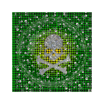 CrossBones Houndstooth Yellow Green Acrylic Candy Catchall Dish - nicolettemayer.com