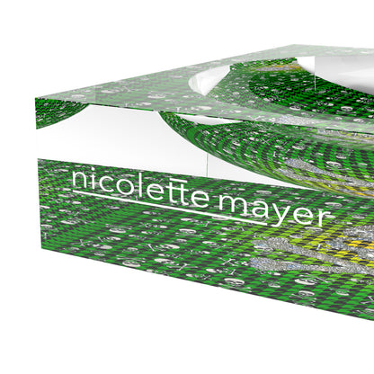 CrossBones Houndstooth Yellow Green Acrylic Candy Catchall Dish - nicolettemayer.com