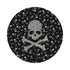 Crossbones Large Black 16" Round Pebble Placemat Set of 4 - nicolettemayer.com