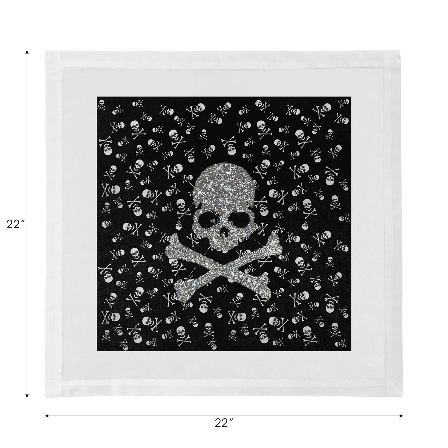 Crossbones Large Black Cotton Sateen Dinner Napkins - nicolettemayer.com