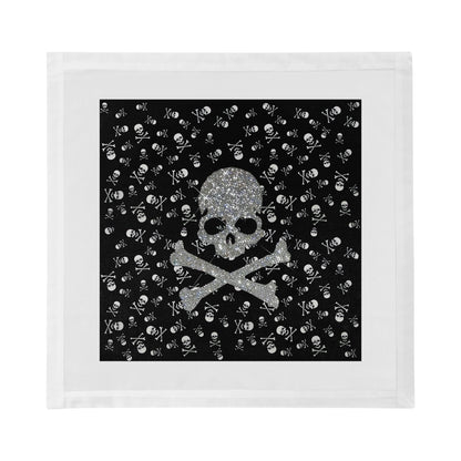Crossbones Large Black Cotton Sateen Dinner Napkins - nicolettemayer.com