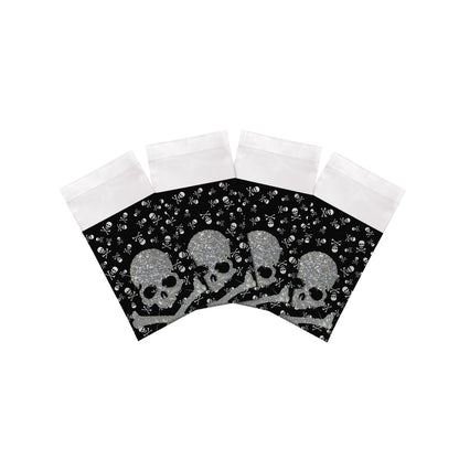 Crossbones Large Black Cotton Sateen Dinner Napkins - nicolettemayer.com