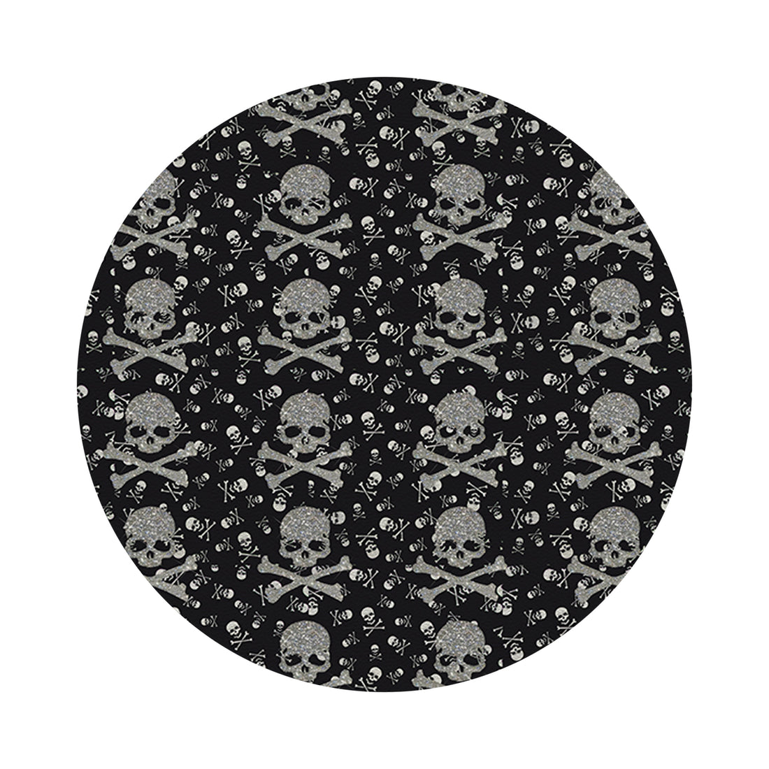 Crossbones Small Black 16&quot; Round Pebble Placemat Set of 4 - nicolettemayer.com