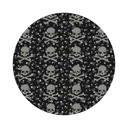 Crossbones Small Black 16&quot; Round Pebble Placemat Set of 4 - nicolettemayer.com
