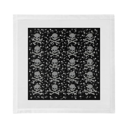 Crossbones Small Black Cotton Sateen Dinner Napkins - nicolettemayer.com