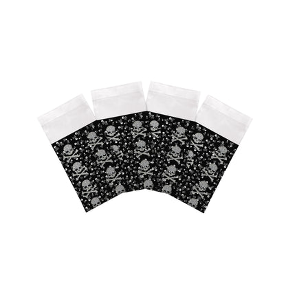 Crossbones Small Black Cotton Sateen Dinner Napkins - nicolettemayer.com