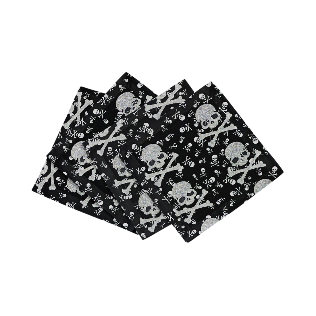Crossbones Small Cotton Sateen Cocktail Napkins