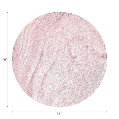 Crystal Blossom Vegan Leather Round Pebble Placemat - nicolettemayer.com