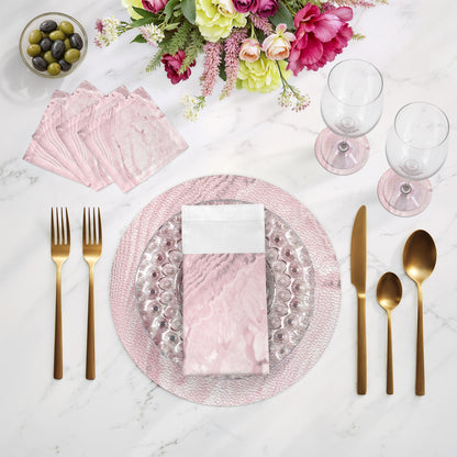 Crystal Blossom Vegan Leather Round Pebble Placemat - nicolettemayer.com