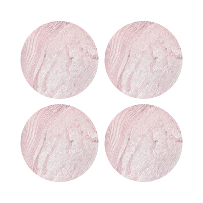 Crystal Blossom Vegan Leather Round Pebble Placemat - nicolettemayer.com