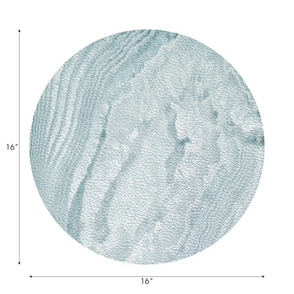 Crystal Bluebell Vegan Leather Round Pebble Placemat - nicolettemayer.com