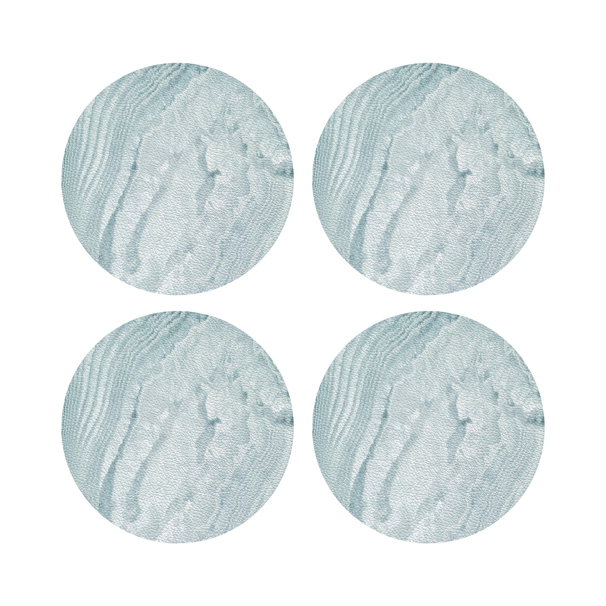 Crystal Bluebell Vegan Leather Round Pebble Placemat - nicolettemayer.com