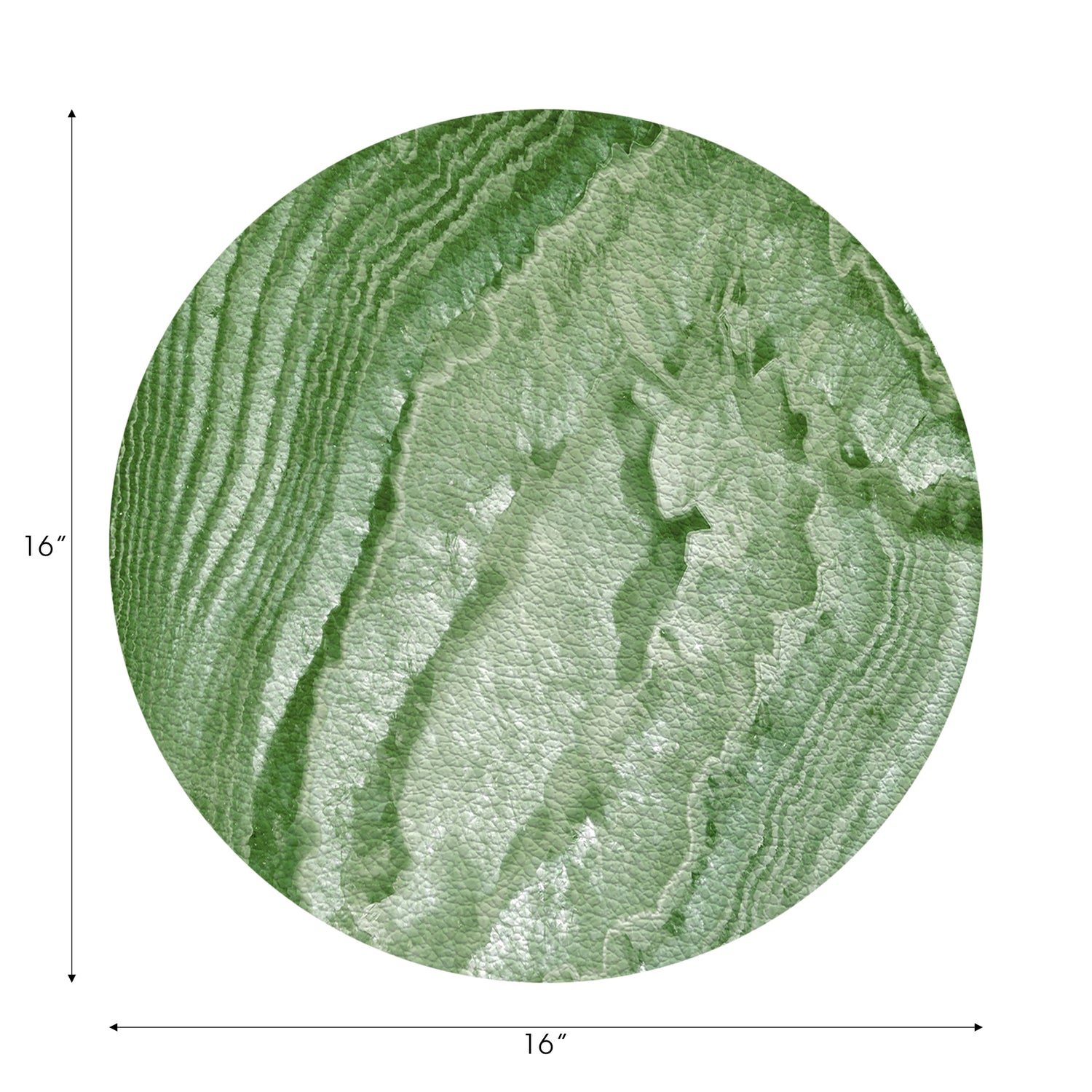 Crystal Moss Vegan Leather Round Pebble Placemat - nicolettemayer.com
