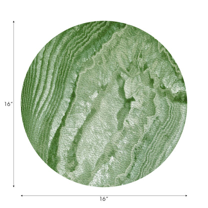 Crystal Moss Vegan Leather Round Pebble Placemat - nicolettemayer.com
