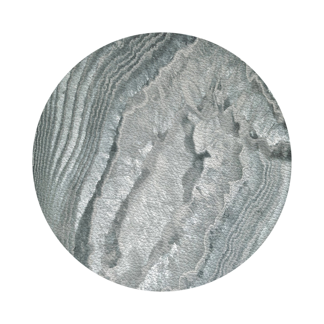Crystal Platinum Vegan Leather Round Pebble Placemat - nicolettemayer.com