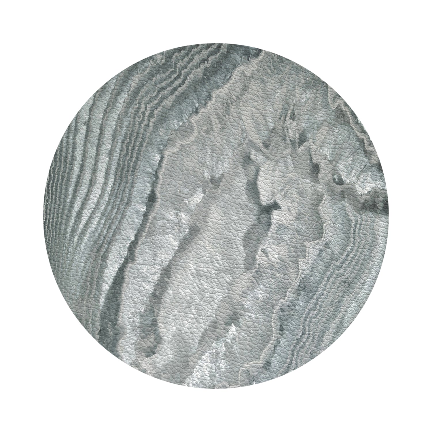 Crystal Platinum Vegan Leather Round Pebble Placemat - nicolettemayer.com