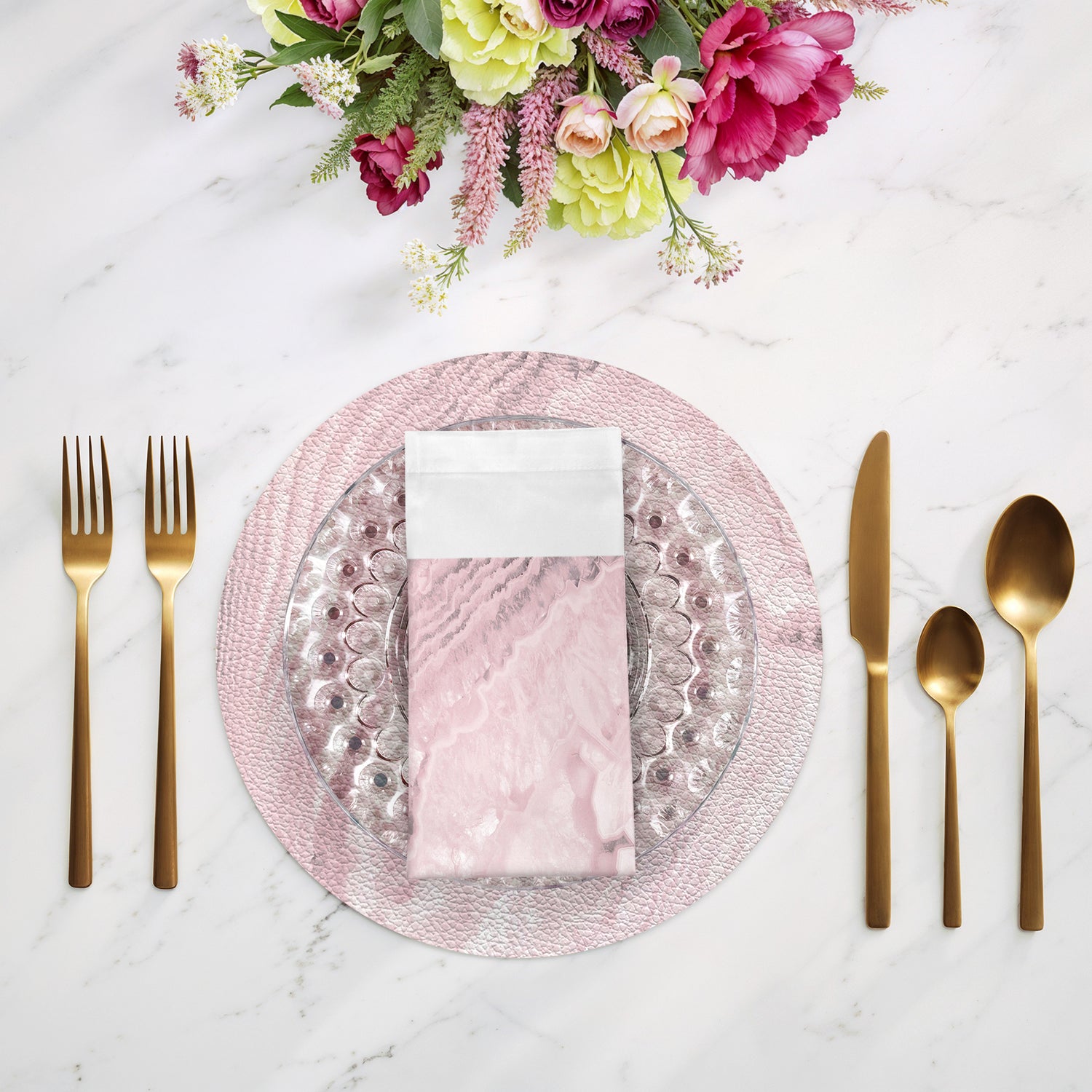 Crystal Blossom Cotton Sateen Dinner Napkins - nicolettemayer.com