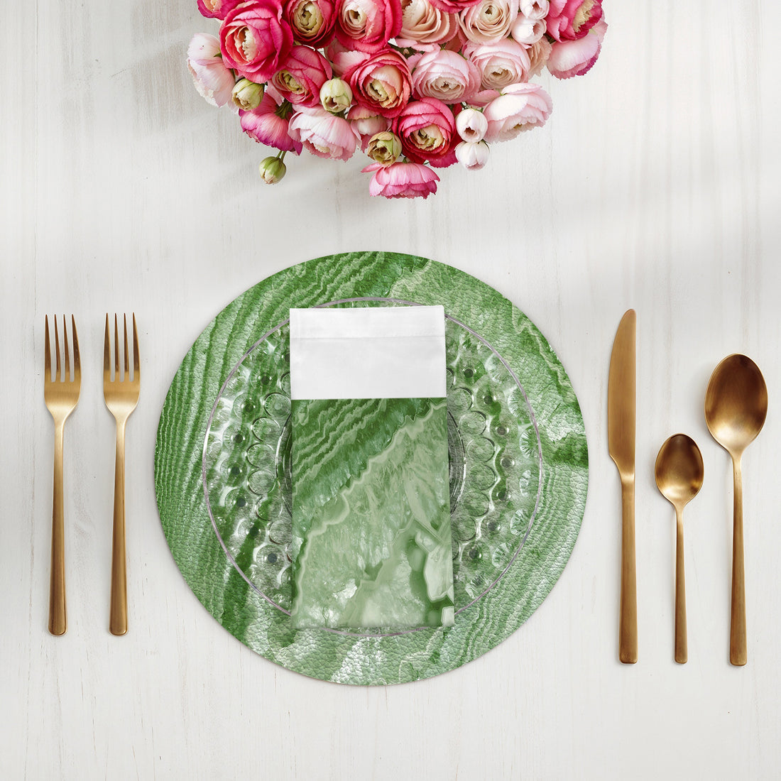 Crystal Moss Cotton Sateen Dinner Napkins - nicolettemayer.com