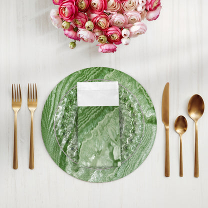 Crystal Moss Cotton Sateen Dinner Napkins - nicolettemayer.com