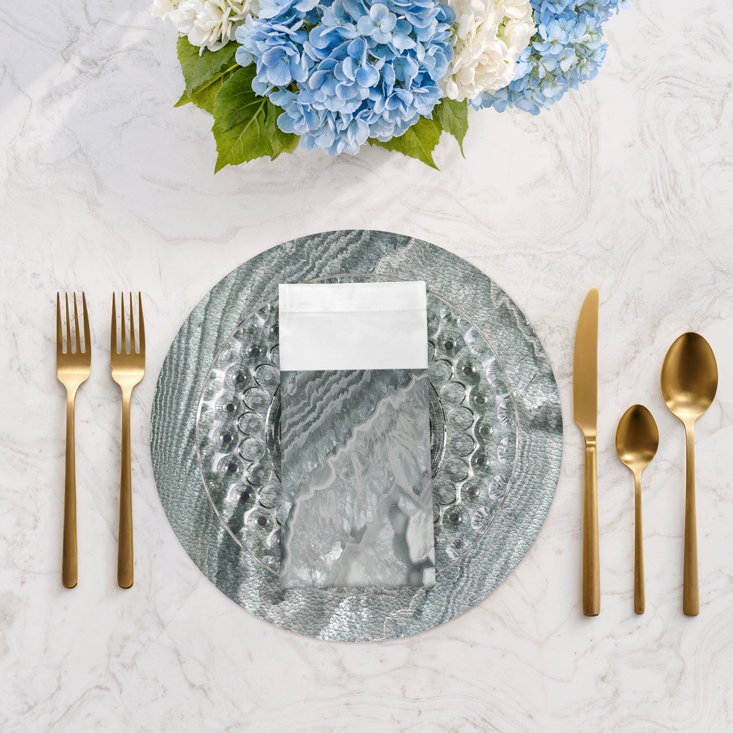 Crystal Platinum Cotton Sateen Dinner Napkins - nicolettemayer.com