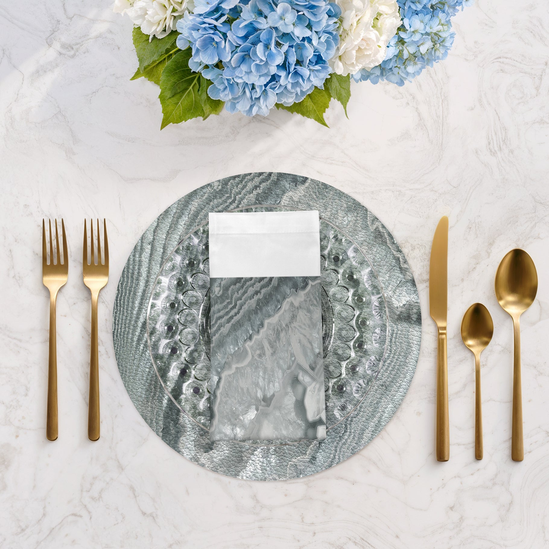 Crystal Platinum Cotton Sateen Dinner Napkins - nicolettemayer.com