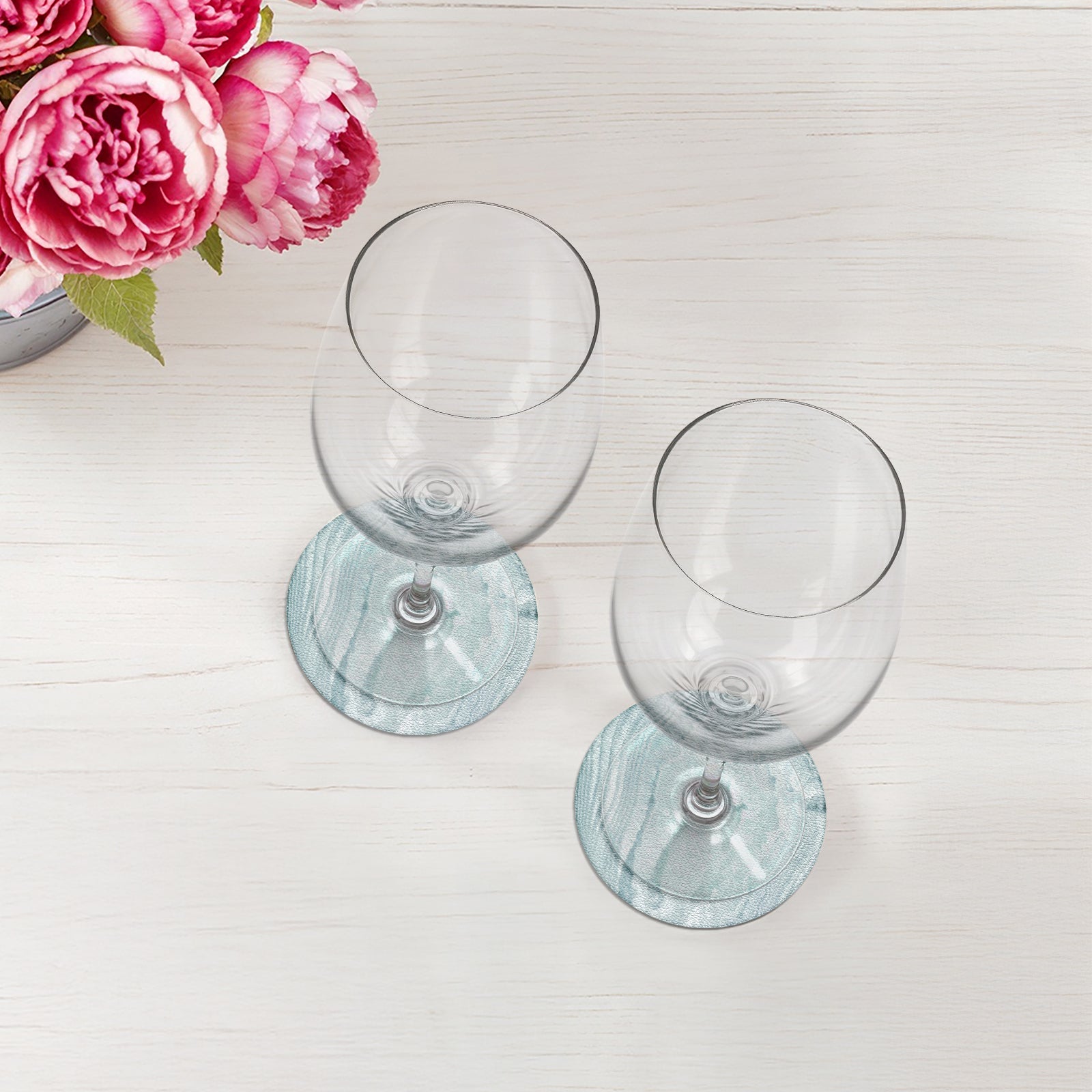 Crystal Bluebell Vegan Leather Coasters - nicolettemayer.com