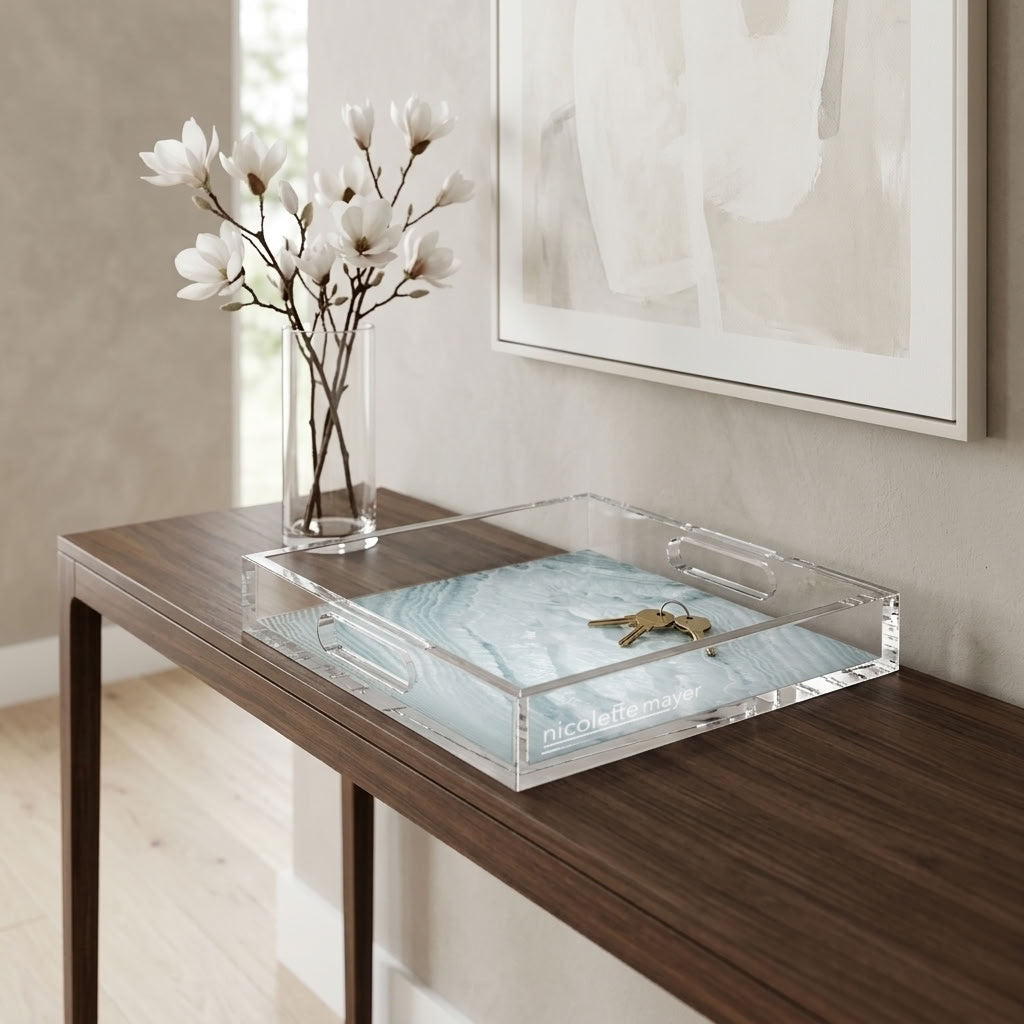 Crystal Dove Acrylic Decorative Tray, 12 x 12 in., 15 x 15 in., 18 x 18 in. by Nicolette Mayer