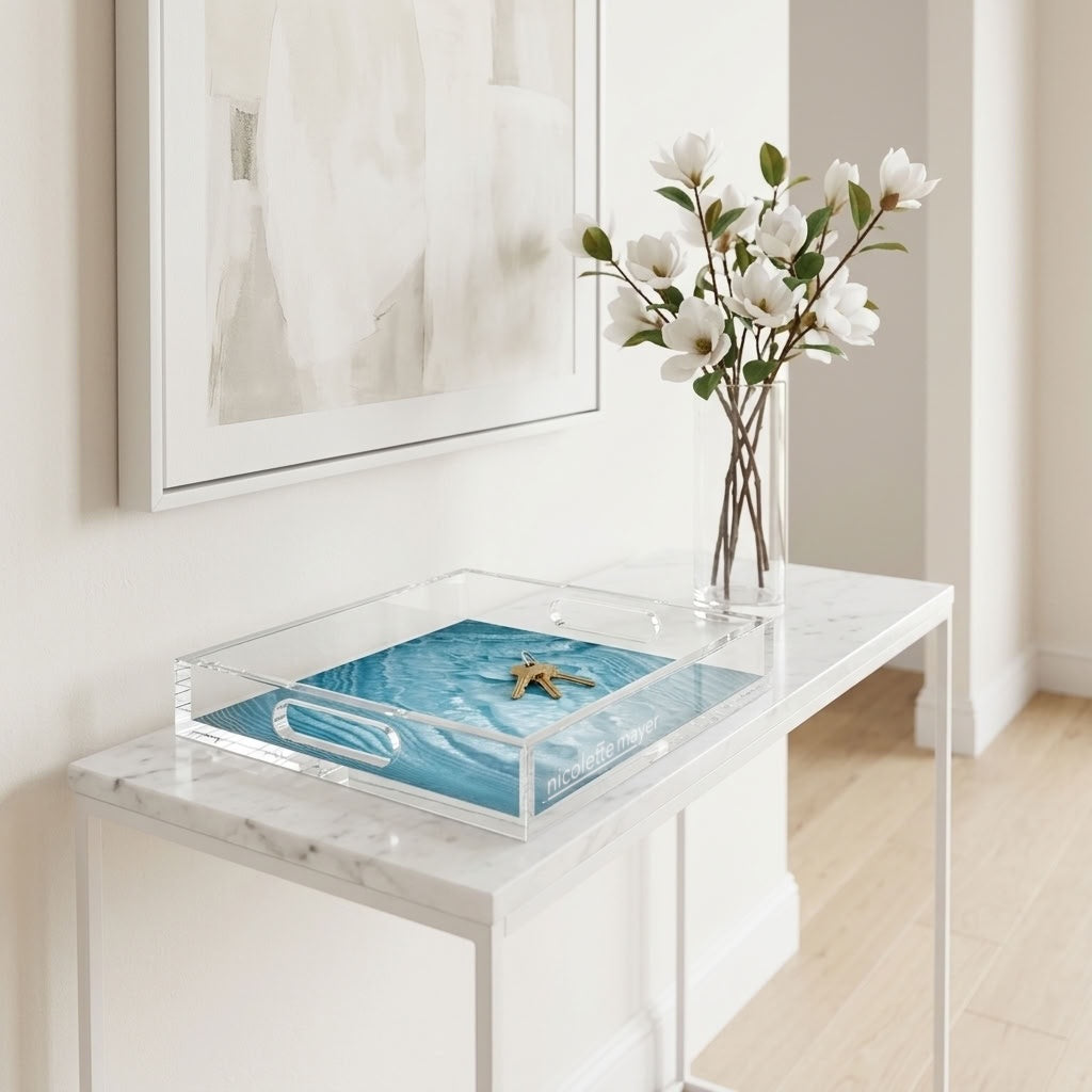 Crystal Lake Acrylic Decorative Tray, 12 x 12 in., 15 x 15 in., 18 x 18 in. by Nicolette Mayer