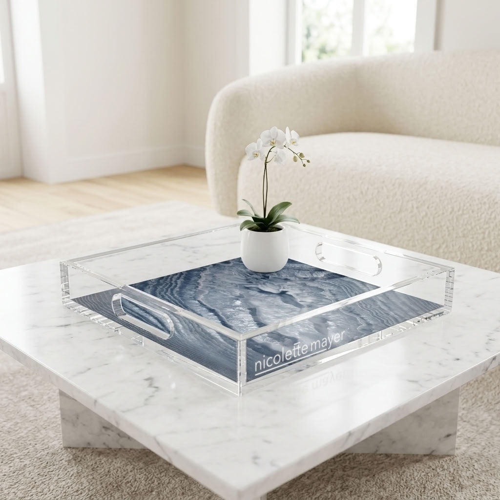Crystal Night Acrylic Decorative Tray, 12 x 12 in., 15 x 15 in., 18 x 18 in. by Nicolette Mayer