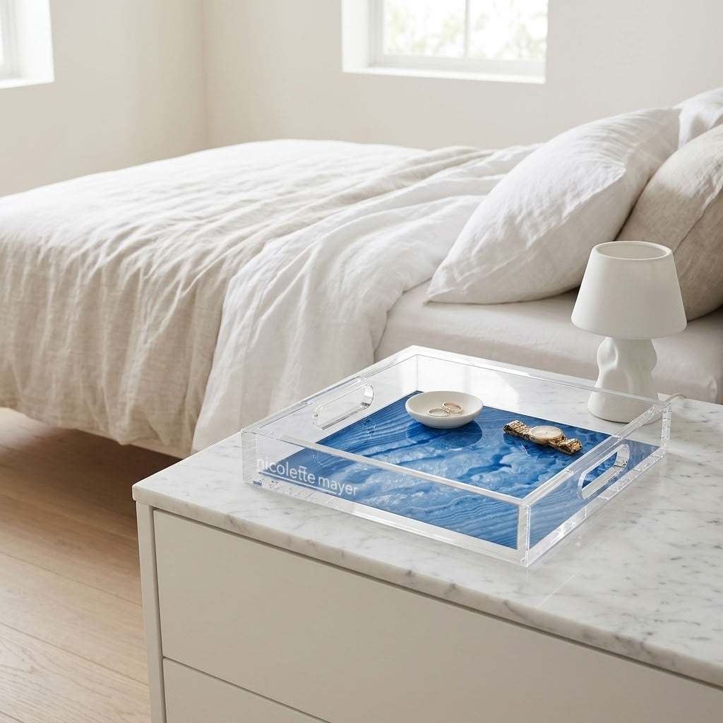 Crystal Royal Acrylic Decorative Tray, 12 x 12 in., 15 x 15 in., 18 x 18 in. by Nicolette Mayer