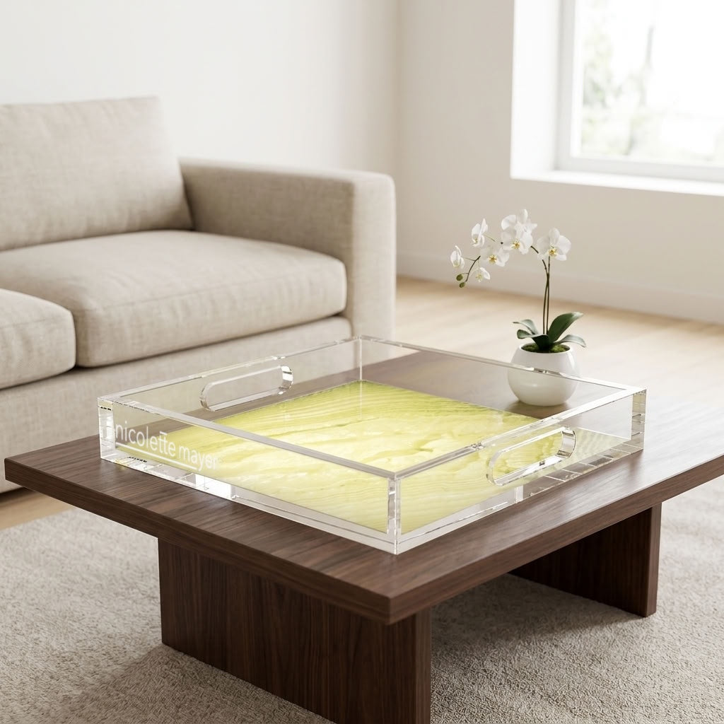 Crystal Sunshine Acrylic Decorative Tray, 12 x 12 in., 15 x 15 in., 18 x 18 in. by Nicolette Mayer
