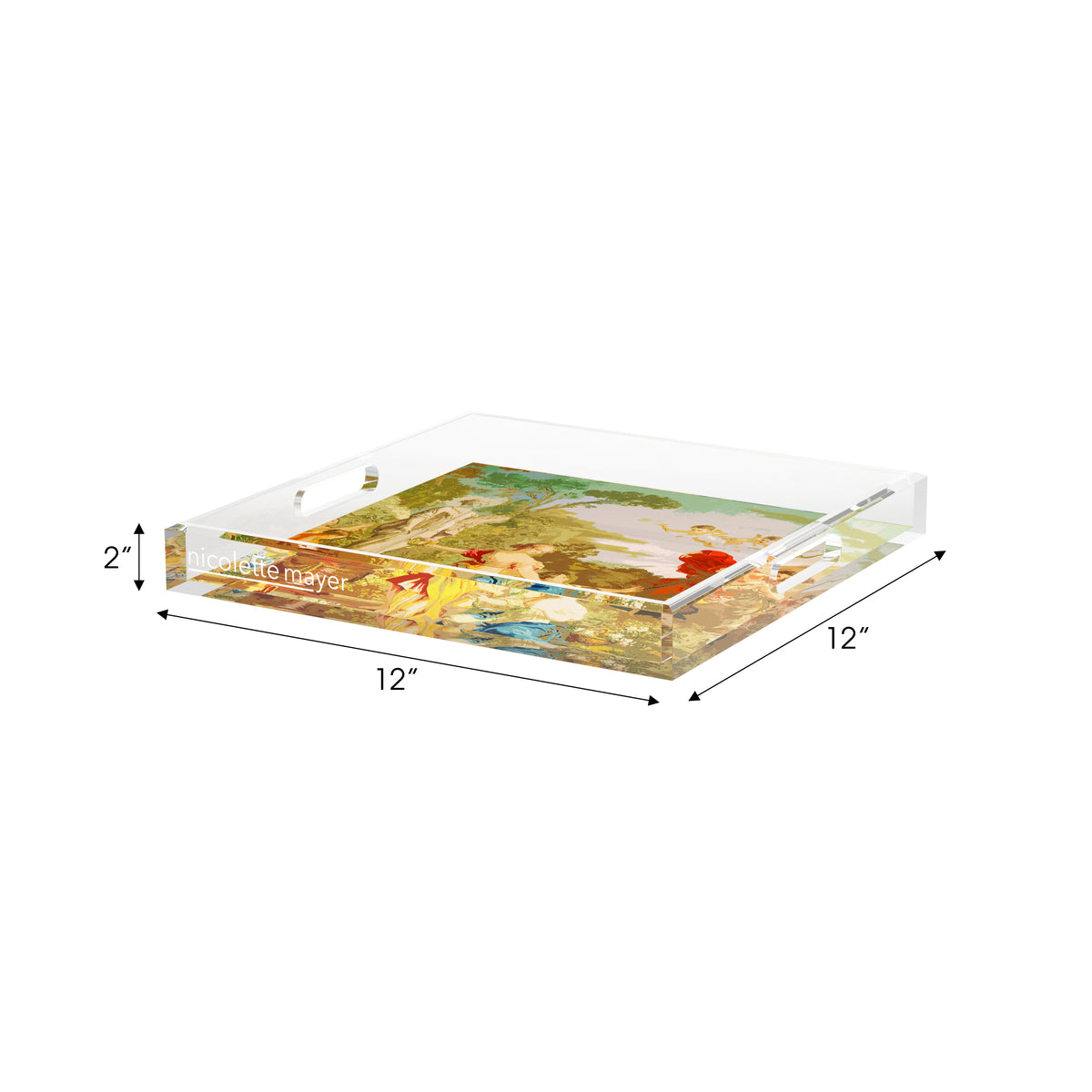 Cyprus Picnic Vintage Acrylic Decorative Tray, 12 x 12 in. by Nicolette Mayer 