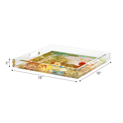 Cyprus Picnic Vintage Acrylic Decorative Tray, 15 x 15 in. by Nicolette Mayer 
