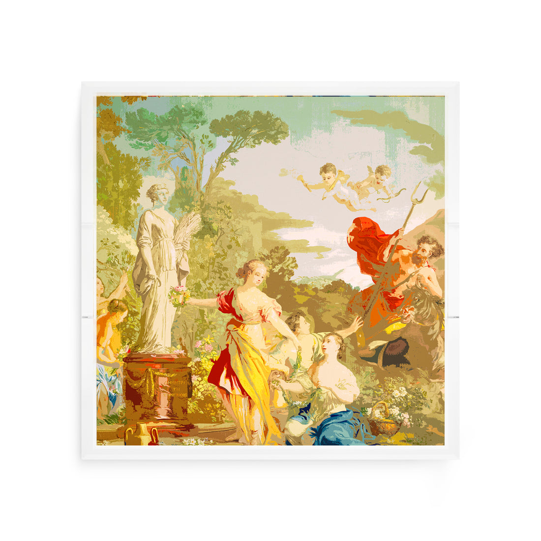 Cyprus Picnic Vintage Acrylic Decorative Tray, 12 x 12 in. by Nicolette Mayer 
