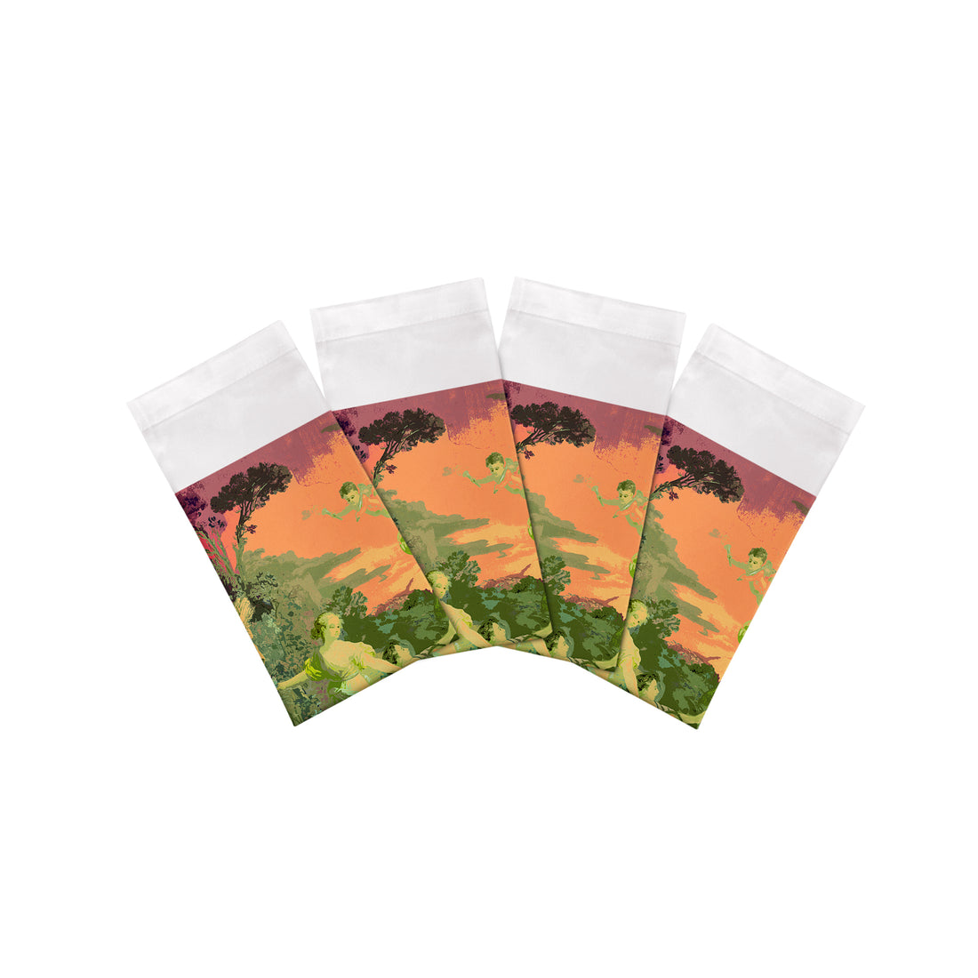 Cyprus Picnic Acid Green Cotton Sateen Dinner Napkins - nicolettemayer.com