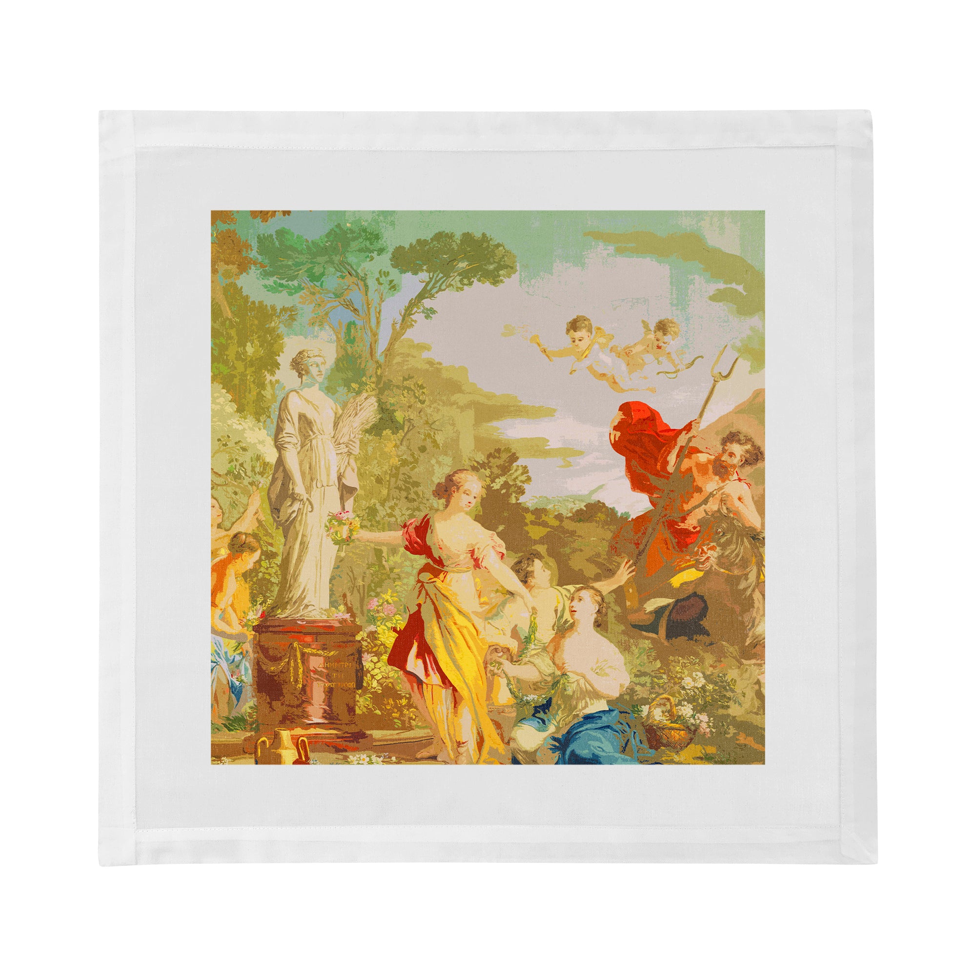 Cyprus Picnic Vintage Cotton Sateen Dinner Napkins
