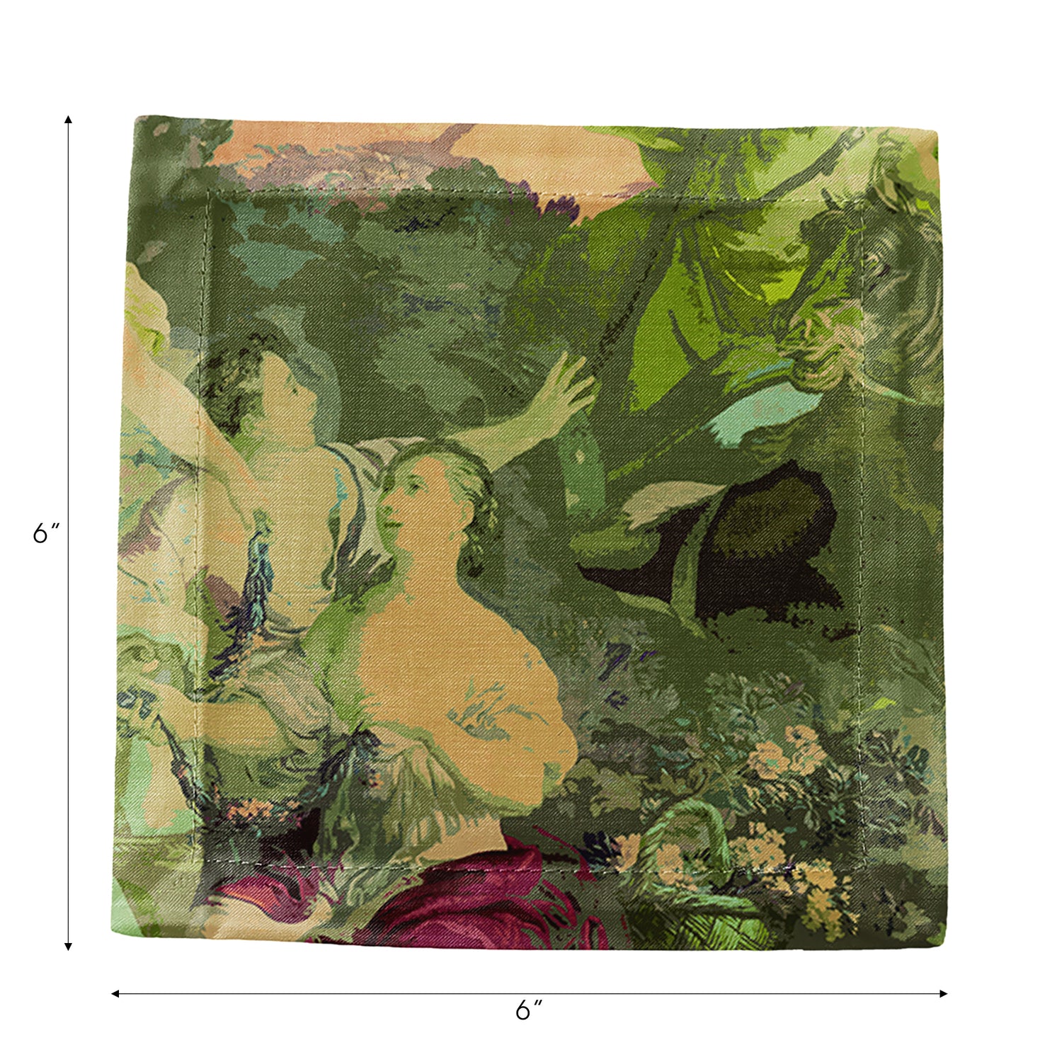 Cyprus Picnic Acid Green Cotton Sateen Cocktail Napkins