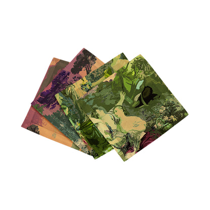 Cyprus Picnic Acid Green Cotton Sateen Cocktail Napkins
