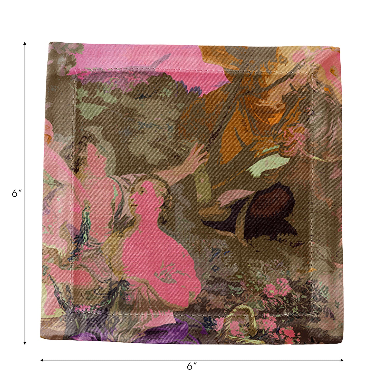 Cyprus Picnic Pop Pink Cotton Sateen Cocktail Napkins