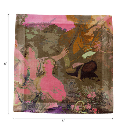 Cyprus Picnic Pop Pink Cotton Sateen Cocktail Napkins