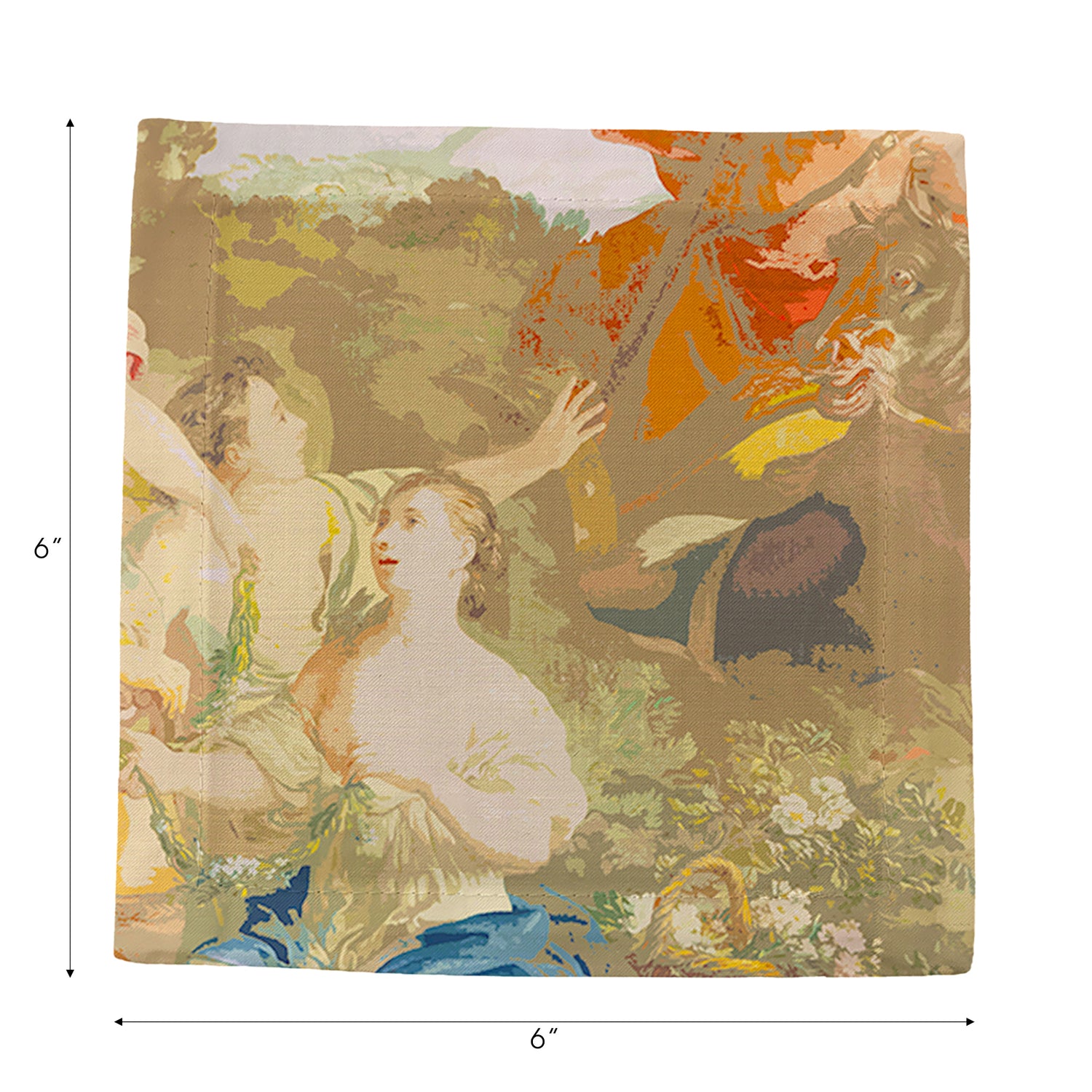 Cyprus Picnic Vintage Cotton Sateen Cocktail Napkins