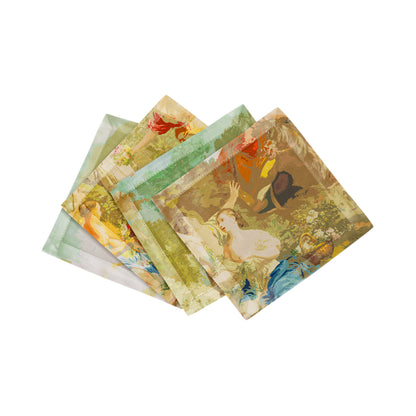 CYPRUS PICNIC VINTAGE 6"X6" HEMSTITCH COCKTAIL NAPKINS, SET OF 4 - nicolettemayer.com